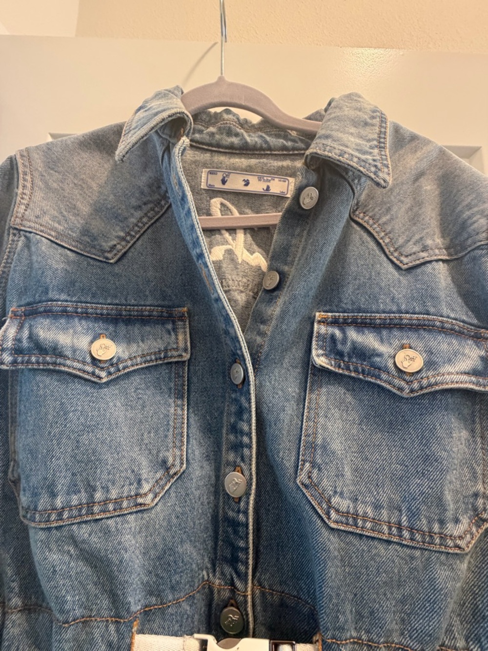 Off-White Denim belted logo dress - Picture 5 of 11